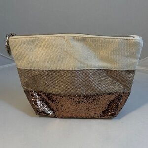 Clarins Beige and Bronze Cosmetic Bag